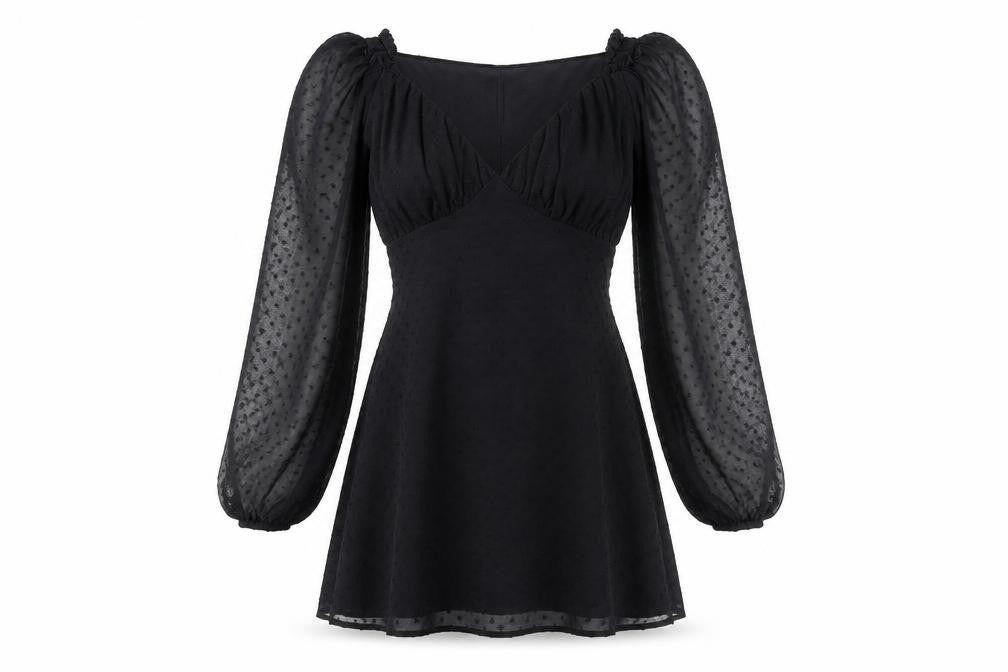 Missguided Women Black Size 6 Mini Bodycon Puff Sleeve Dress