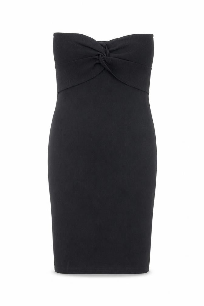 New Look Women’s Black Bodycon Strapless Knee Length Dress Size 10