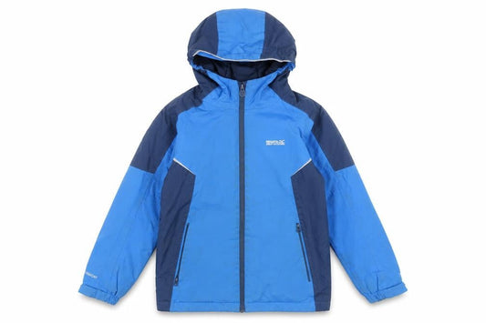 Regatta Boys Blue Waterproof Rain Coat Jacket 9-10 Years Hooded Outdoor
