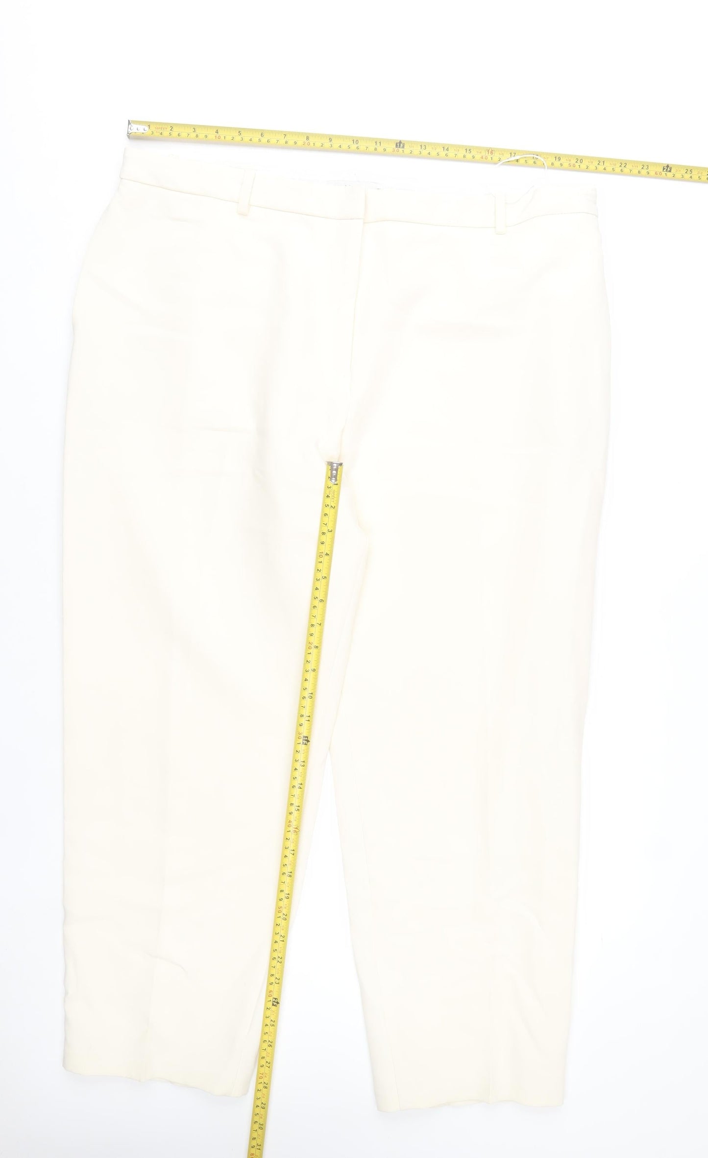 Marks and Spencer Womens Ivory Size 22 Regular Dress Pants Trousers