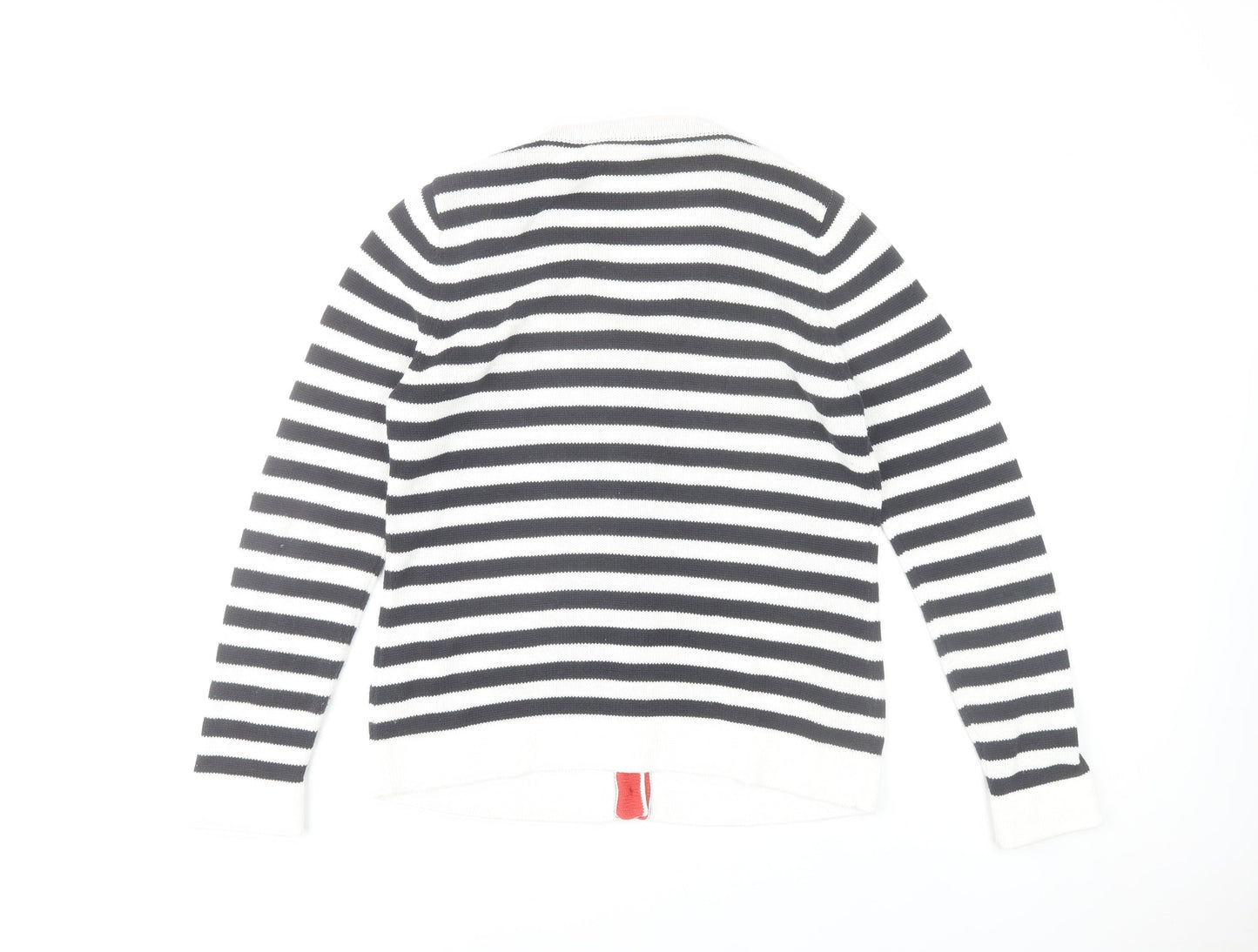 Gardeur Womens Black White Striped V-Neck Cardigan Size 10