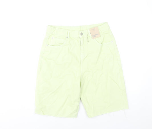 Marks and Spencer Girls Green Cut-Off Denim Shorts Size 13-14Y