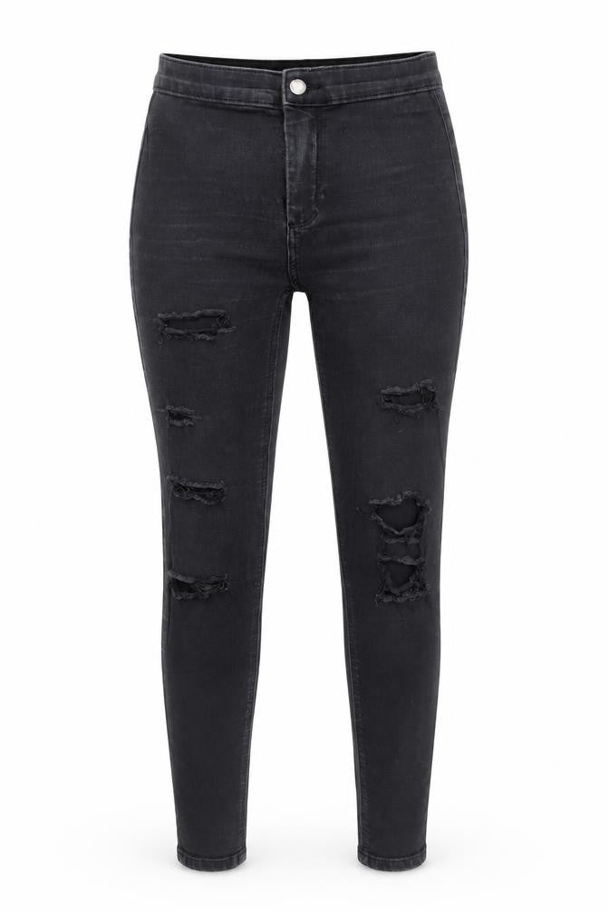 Topshop Womens Black Skinny Distressed Jeans Size W26 L30