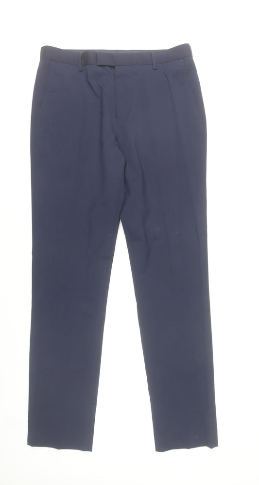 River Island Men’s Blue Slim Fit Dress Trousers Waist 32L