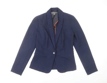 Additional front view of Atmosphere Women's Blue, size 10, Tailored Blazer Jacket