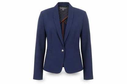 Front view of Atmosphere Women's Blue, size 10, Tailored Blazer Jacket