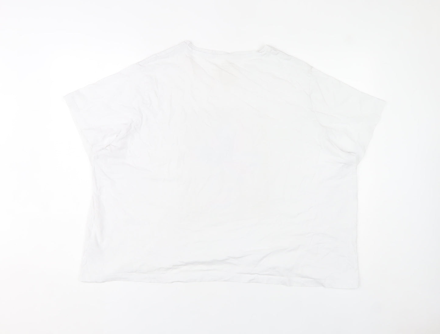 Dunnes Stores Womens White Floral Print Cotton T-Shirt 2XL