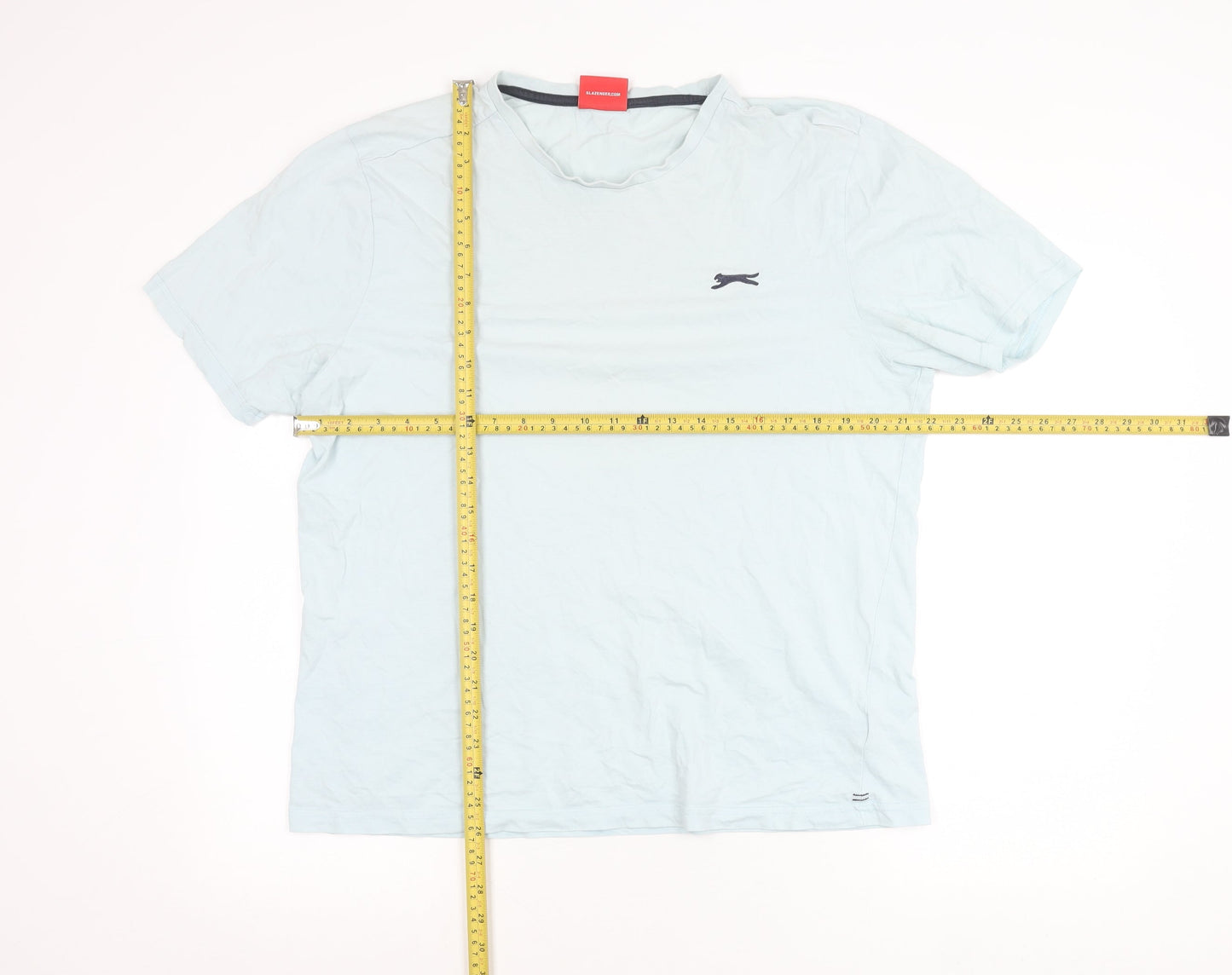 Slazenger Mens Blue L Crew Neck Short Sleeve Cotton T-Shirt