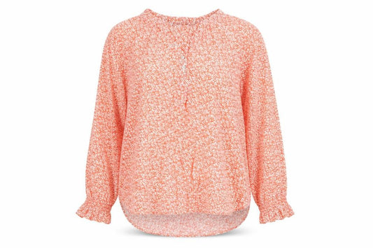 Marks and Spencer Womens Orange Floral Viscose Blouse Size 10