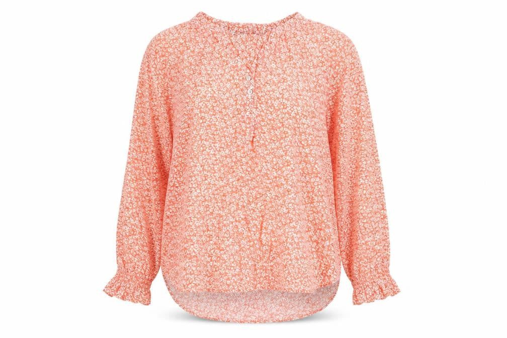 Marks & Spencer Womens Orange Floral Viscose Blouse Size 10