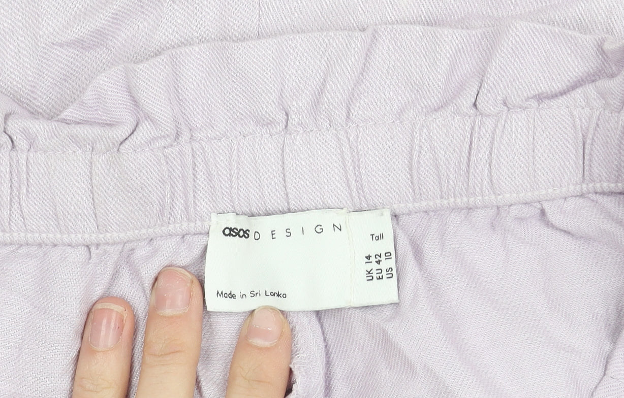 ASOS Design Women’s Purple Linen Blend Tall Culotte Shorts Size 14