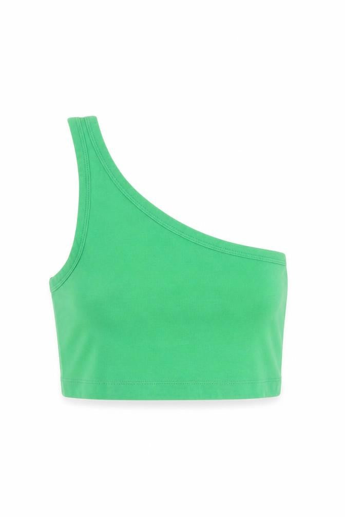 Zara Women’s Green One Shoulder Cropped Tank Top XS