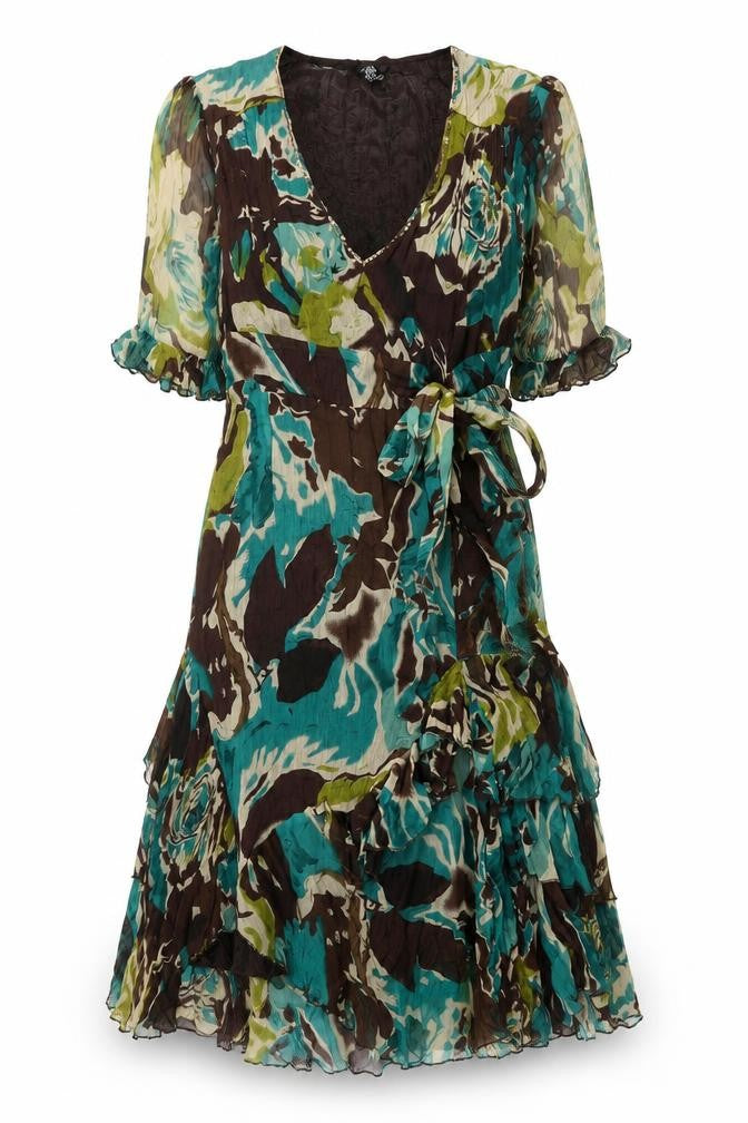 Chilli Pepper Women’s Floral Asymmetric Fit & Flare Dress UK 12