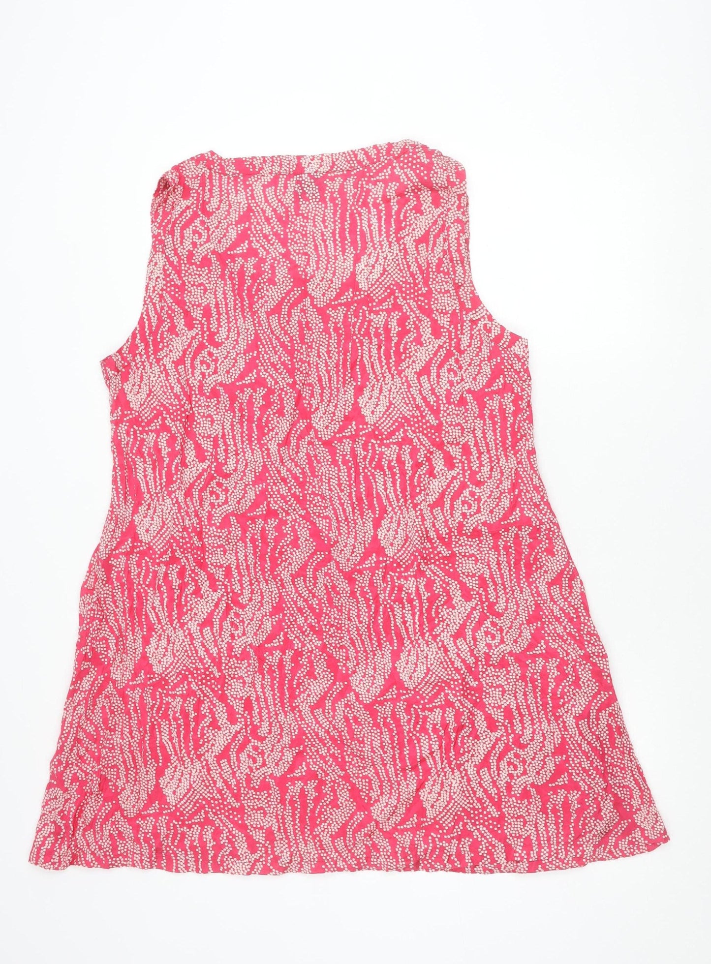 Masai Women Pink Polka Dot Viscose Sleeveless Shift Dress L