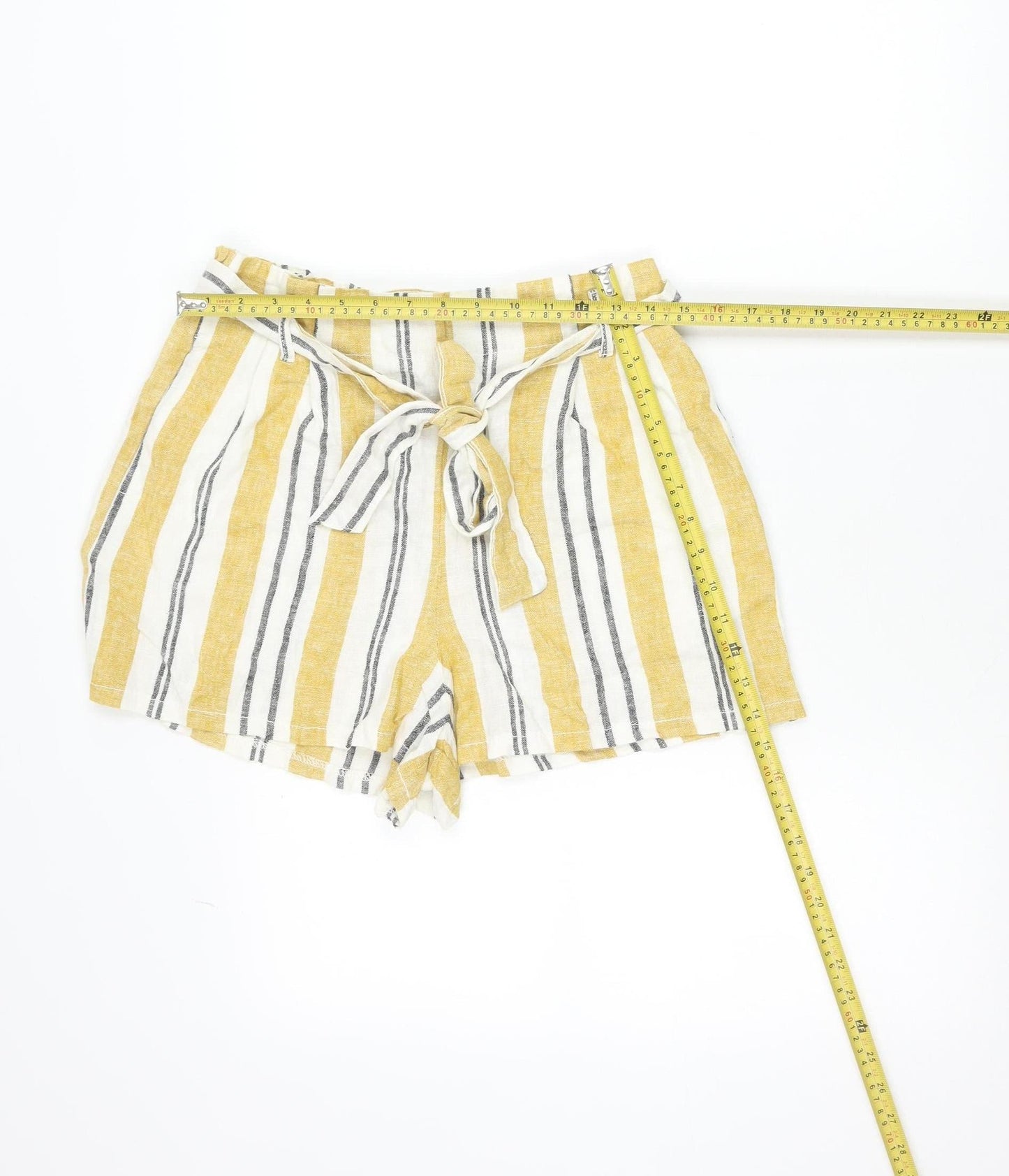 F&F Women’s Multicoloured Stripe Wrap Skort Size 12 Linen Blend