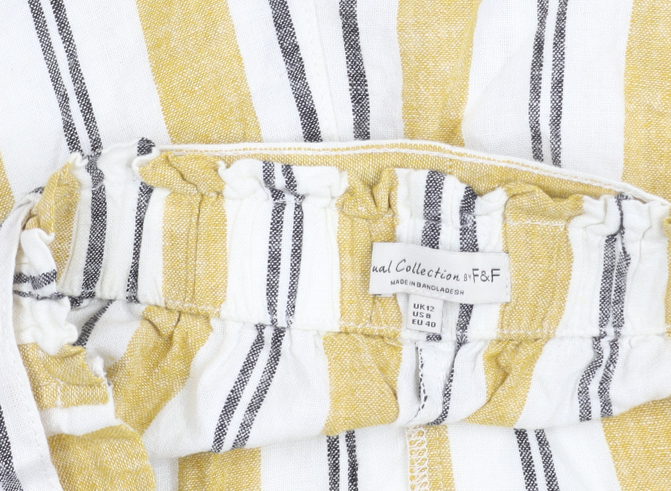 F&F Women’s Multicoloured Stripe Wrap Skort Size 12 Linen Blend