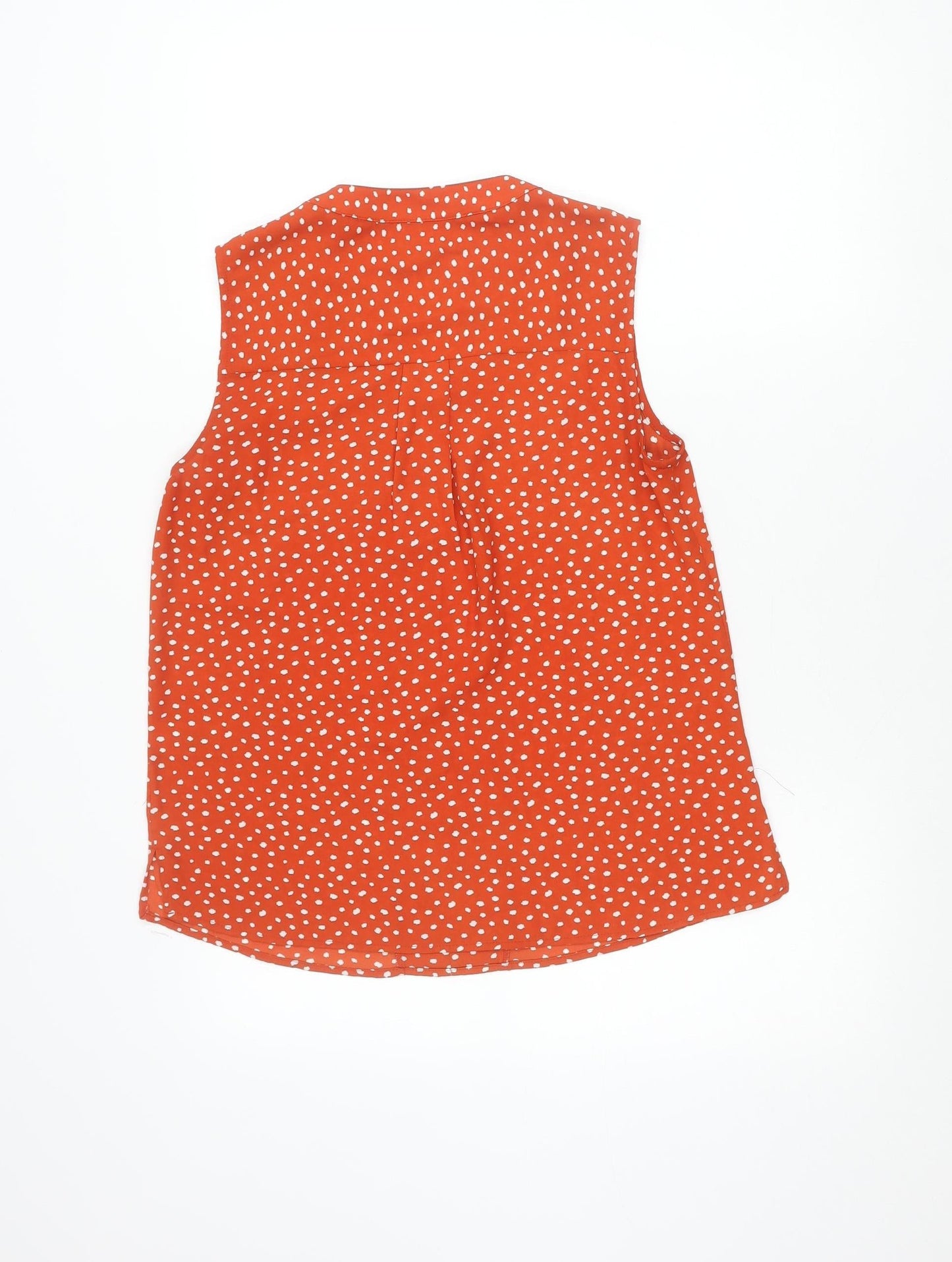 Marks and Spencer Women’s Orange Polka Dot Sleeveless Blouse Size 10