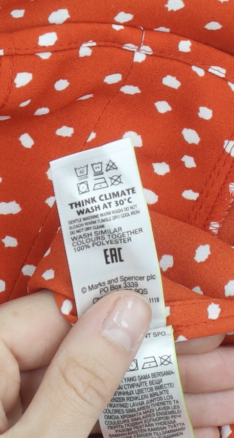 Marks and Spencer Women’s Orange Polka Dot Sleeveless Blouse Size 10