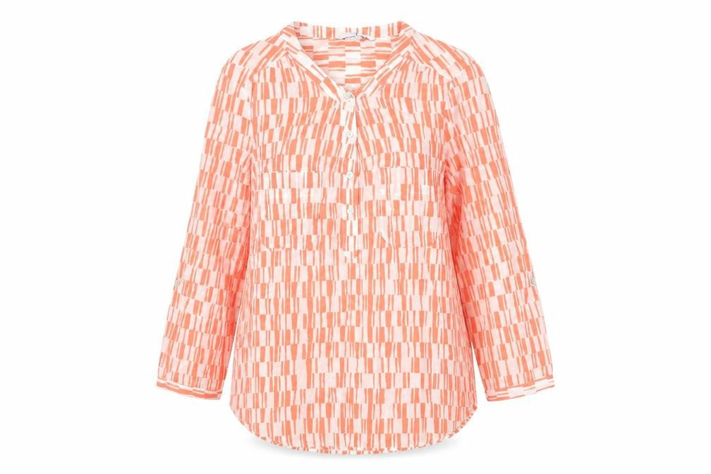 Jasper Conran Womens Blouse Size 14 Multicoloured Geometric 3/4 Sleeve Tunic