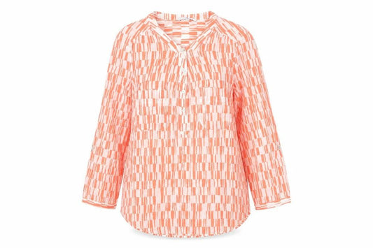 Jasper Conran Womens Blouse Size 14 Multicoloured Geometric 3/4 Sleeve Tunic