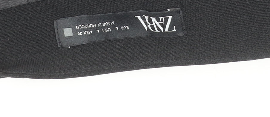 Zara Womens Black Wrap Mini Skirt L Asymmetric Bow Detail