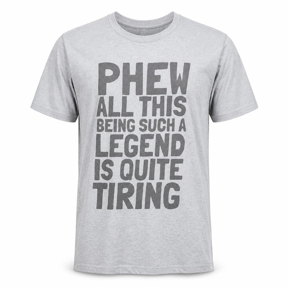 Batch1 Men's Grey Funny Quote Graphic T-Shirt Size M