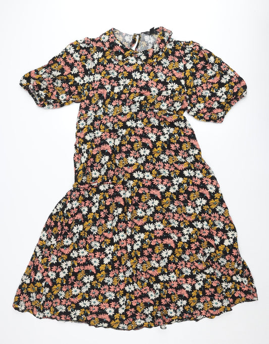 New Look Maternity Women's Multicoloured Floral A-Line Midi Dress Size 16