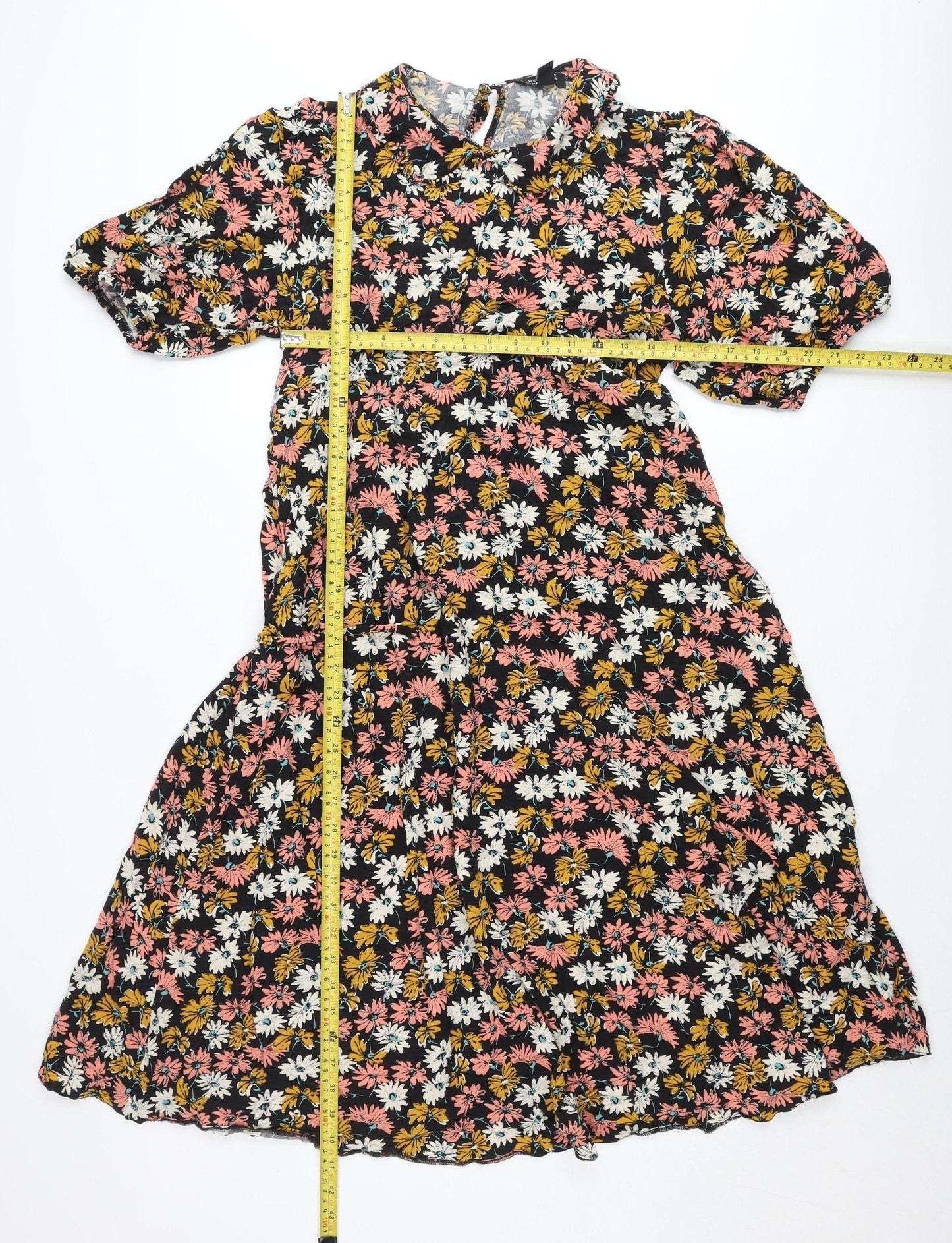 New Look Maternity Women's Multicoloured Floral A-Line Midi Dress Size 16