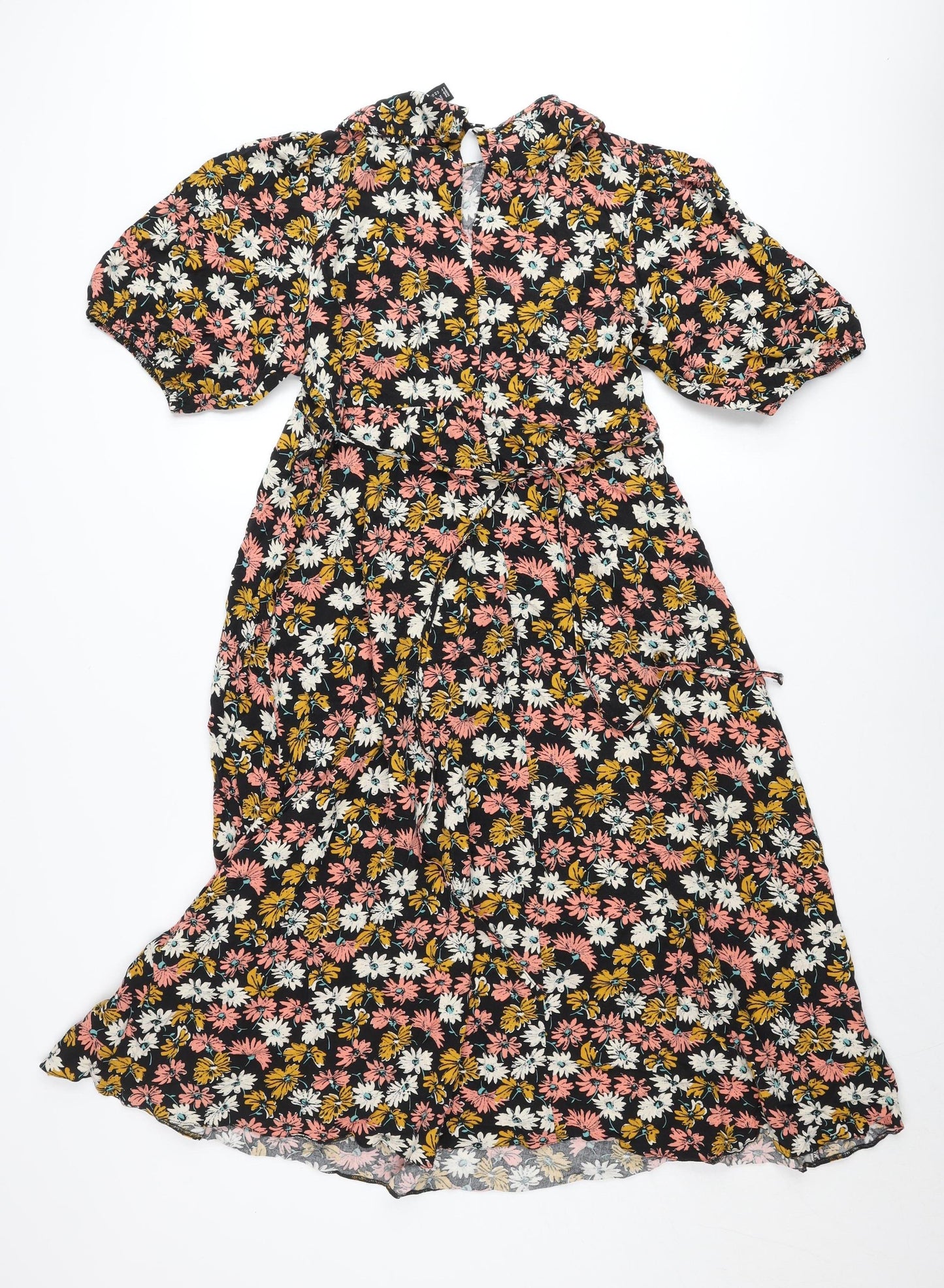 New Look Maternity Women's Multicoloured Floral A-Line Midi Dress Size 16