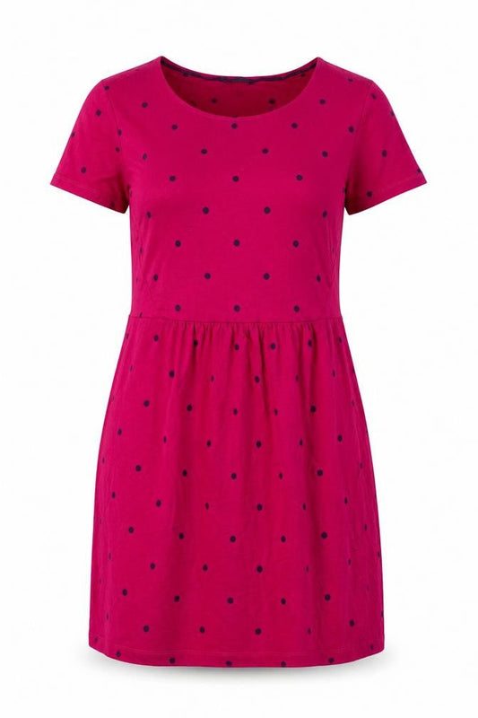 Joules Women’s Pink Polka Dot Shift Dress Size 10 Short Sleeve