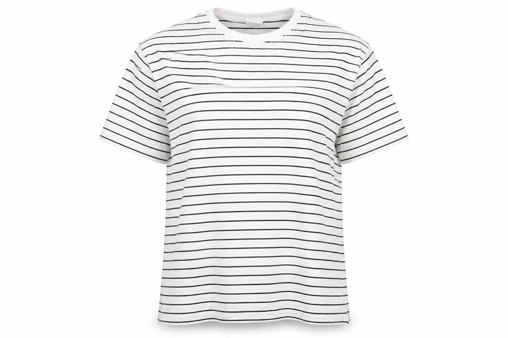 Zara Teens White Striped Cotton T-Shirt XS Crew Neck Casual Top