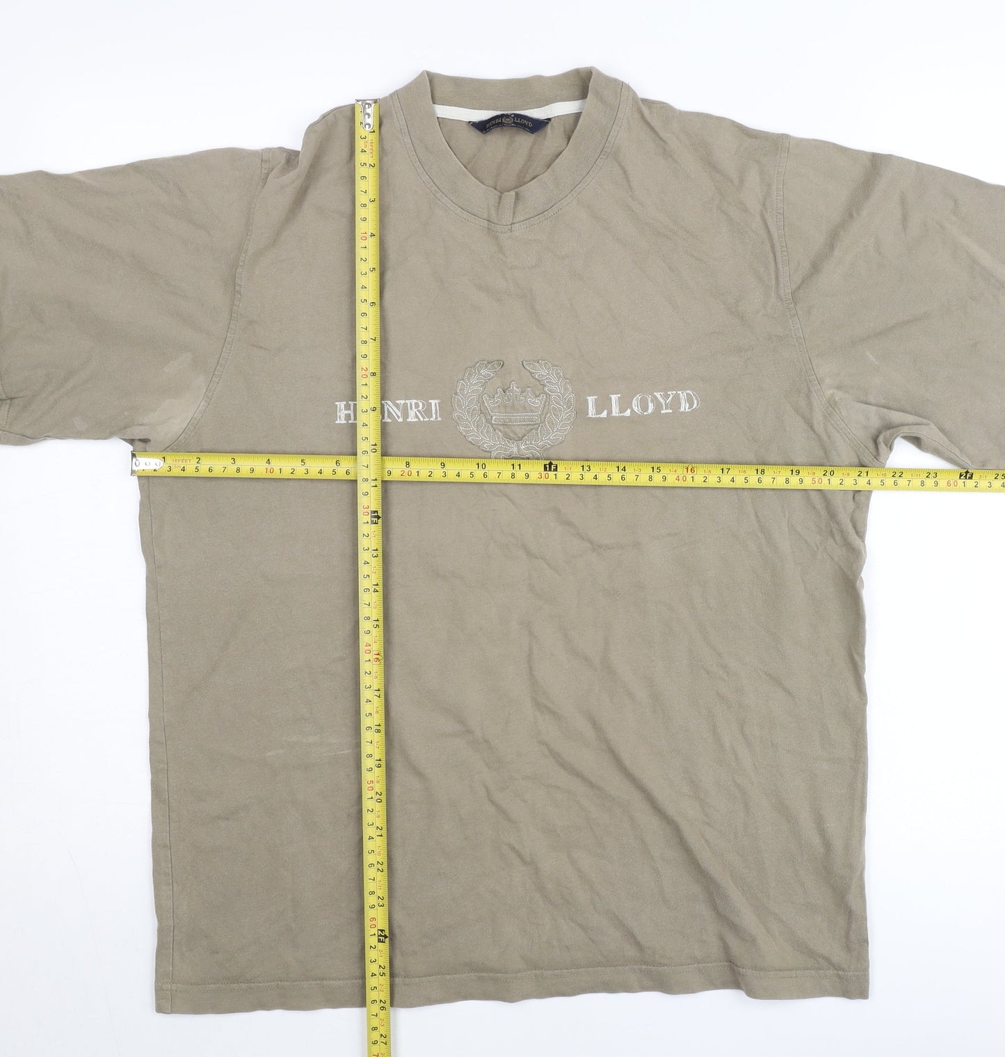 Henri Lloyd Men’s Beige L T-Shirt Short Sleeve Cotton Crew Neck