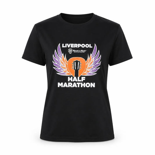 Rock Womens 'n' Roll Black Small T-Shirt Marathon Graphic