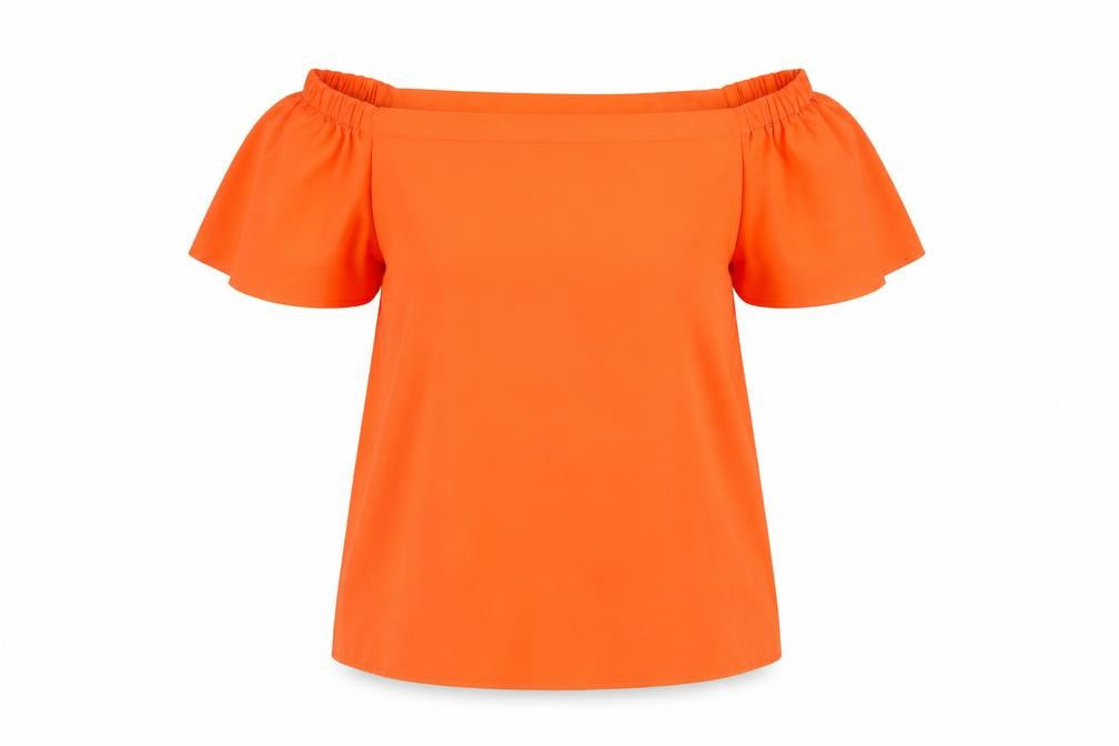 Peacocks Women’s Orange Off Shoulder Tunic Blouse Size 10