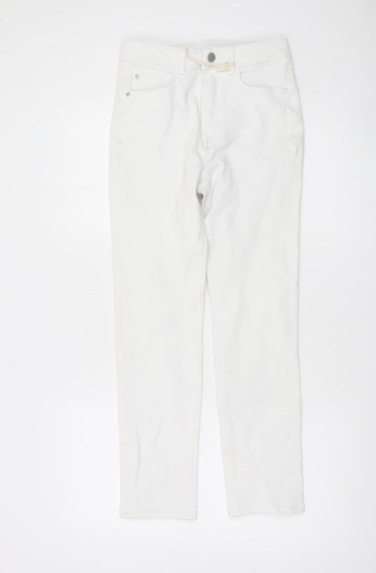 Marks and Spencer Womens White Slim Straight Jeans Size 8 Short