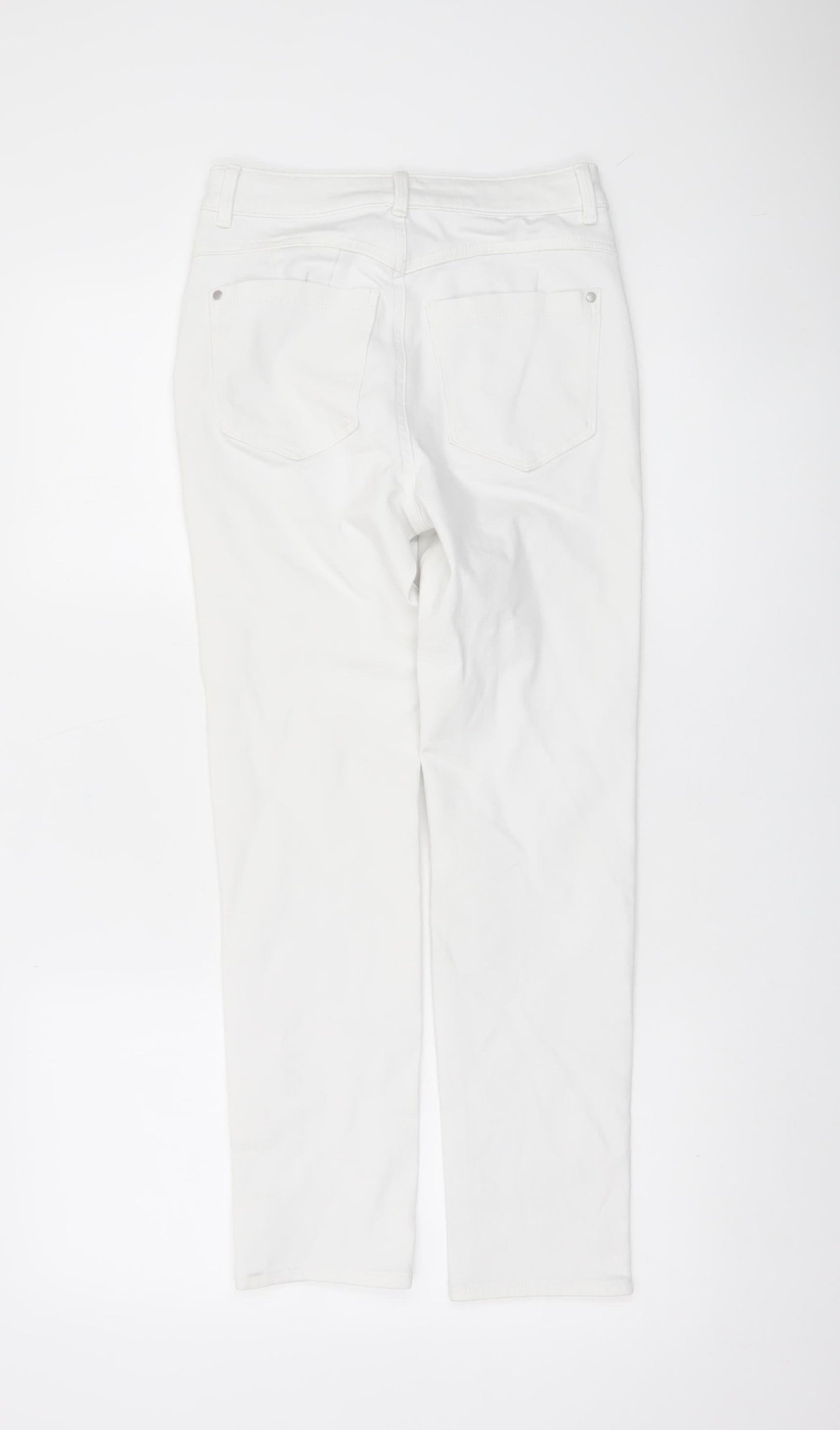 Marks and Spencer Womens White Slim Straight Jeans Size 8 Short