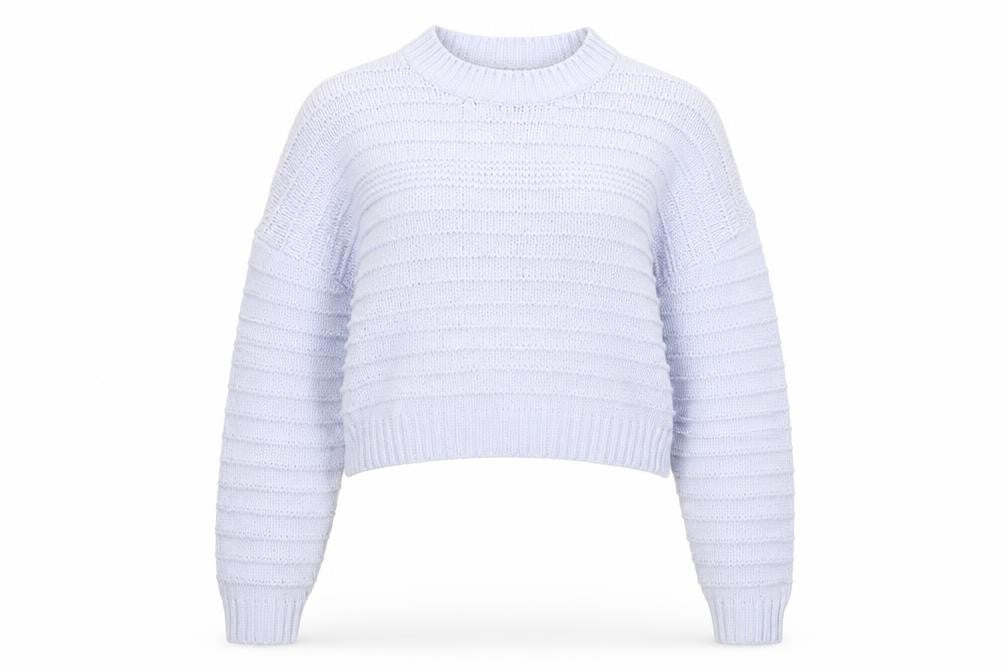 Bershka Women’s White Chunky Knit Crew Neck Pullover Jumper Size S