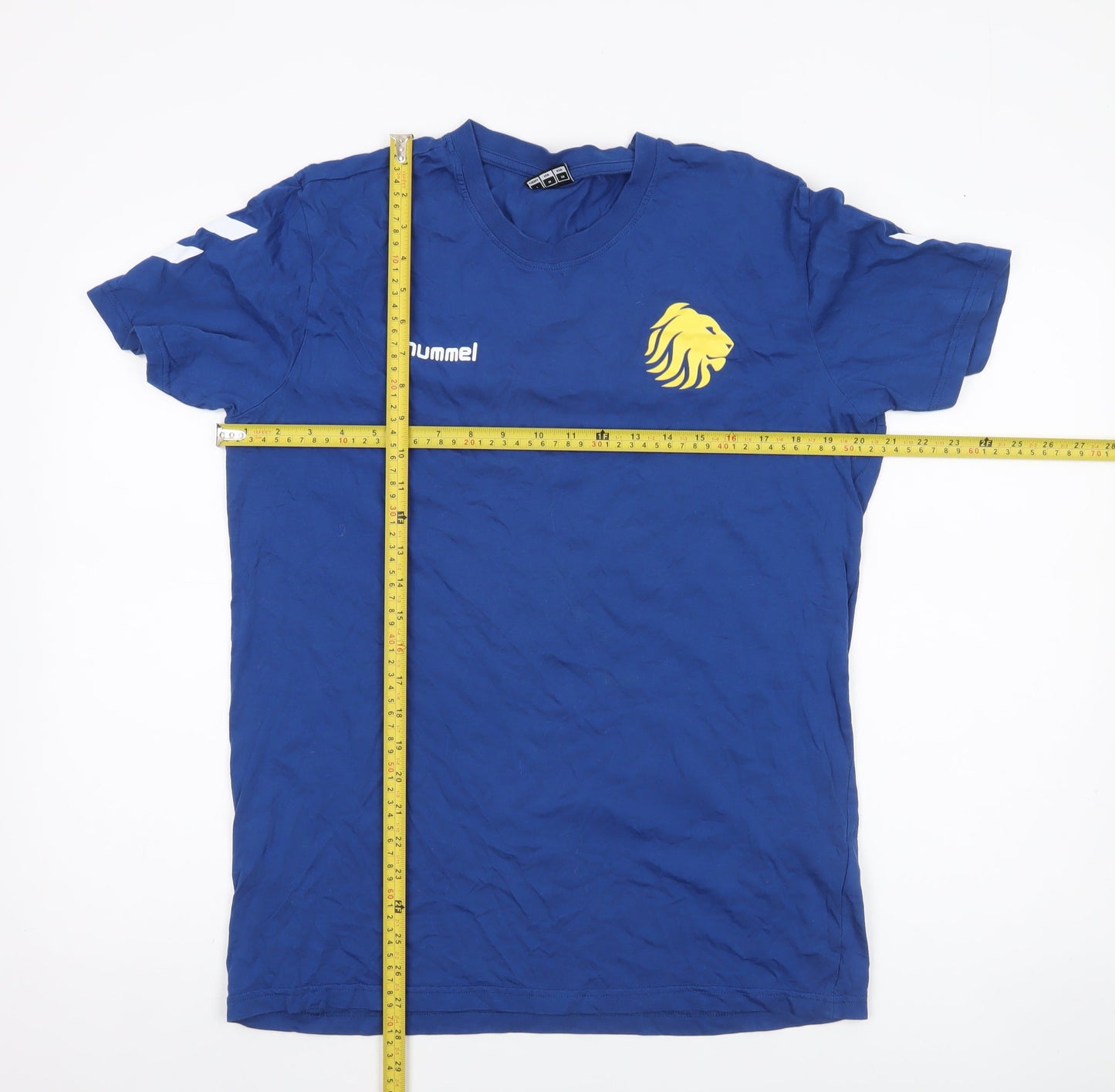 Hummel Men’s Blue Crew Neck Sports T-Shirt Size L Cotton