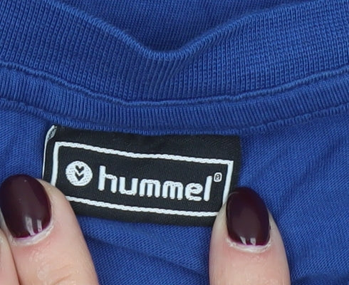 Hummel Men’s Blue Crew Neck Sports T-Shirt Size L Cotton