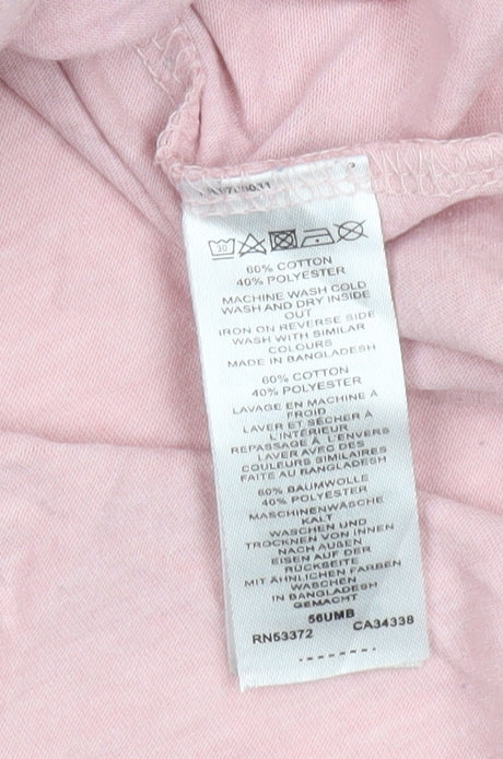 French Connection Men's Pink XL Crew Neck Cotton Blend T-Shirt