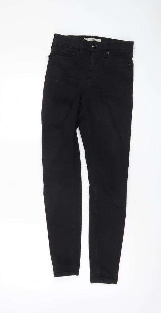 Topshop Women Black Jamie Skinny Jeans Size 8 W25 L32 High Rise