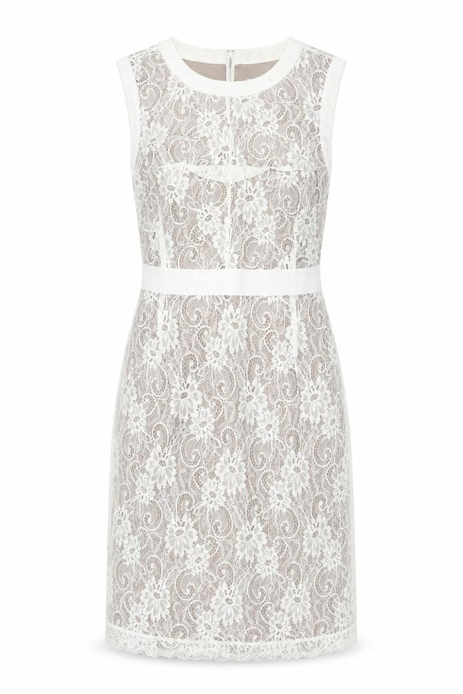 Fran & Jane Women’s Ivory Lace Sheath Dress Size 10 Wedding Party
