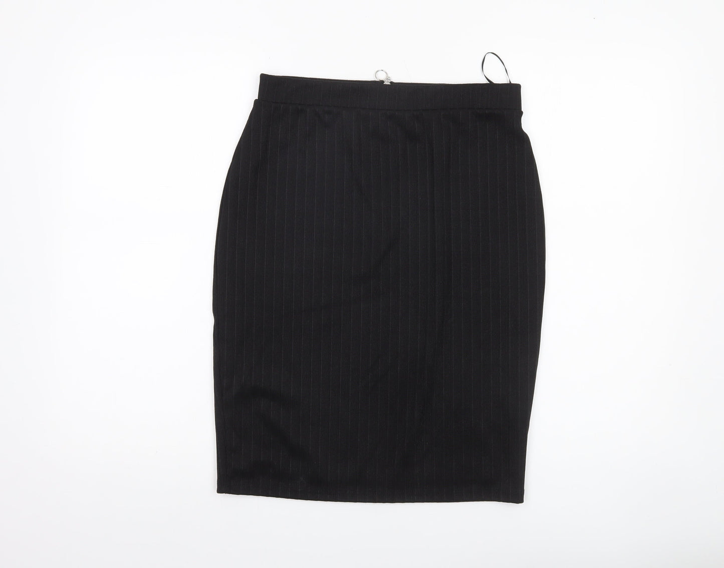 Savida Women Black Pencil Skirt M Knee Length Zip Workwear