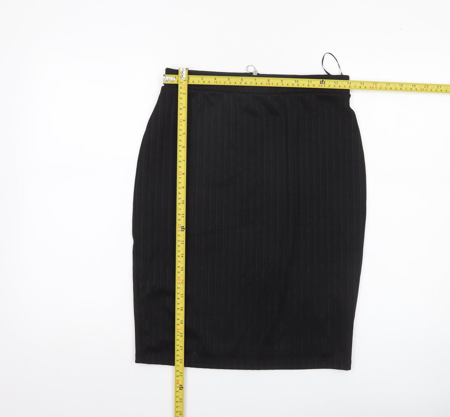 Savida Women Black Pencil Skirt M Knee Length Zip Workwear