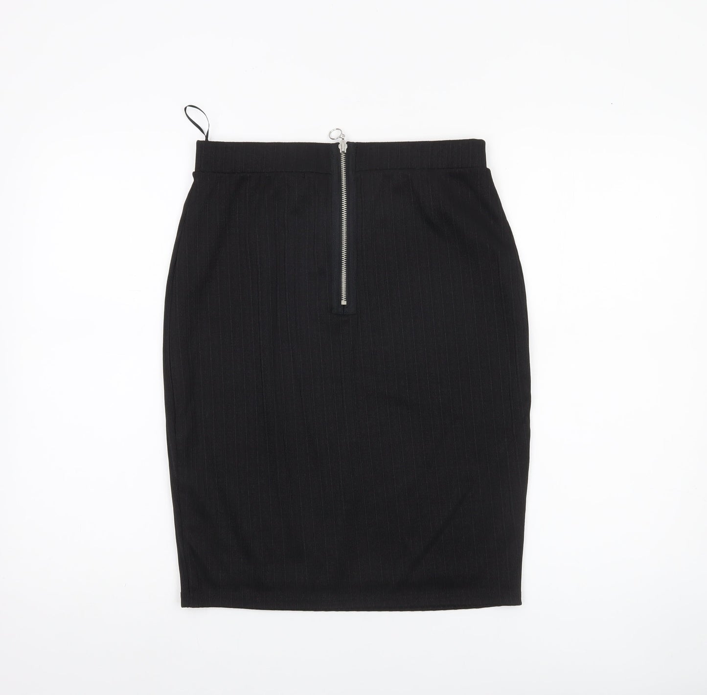 Savida Women Black Pencil Skirt M Knee Length Zip Workwear