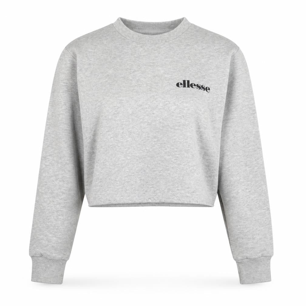 Ellesse Women’s Grey Cropped Sweatshirt UK 8 Logo Pullover