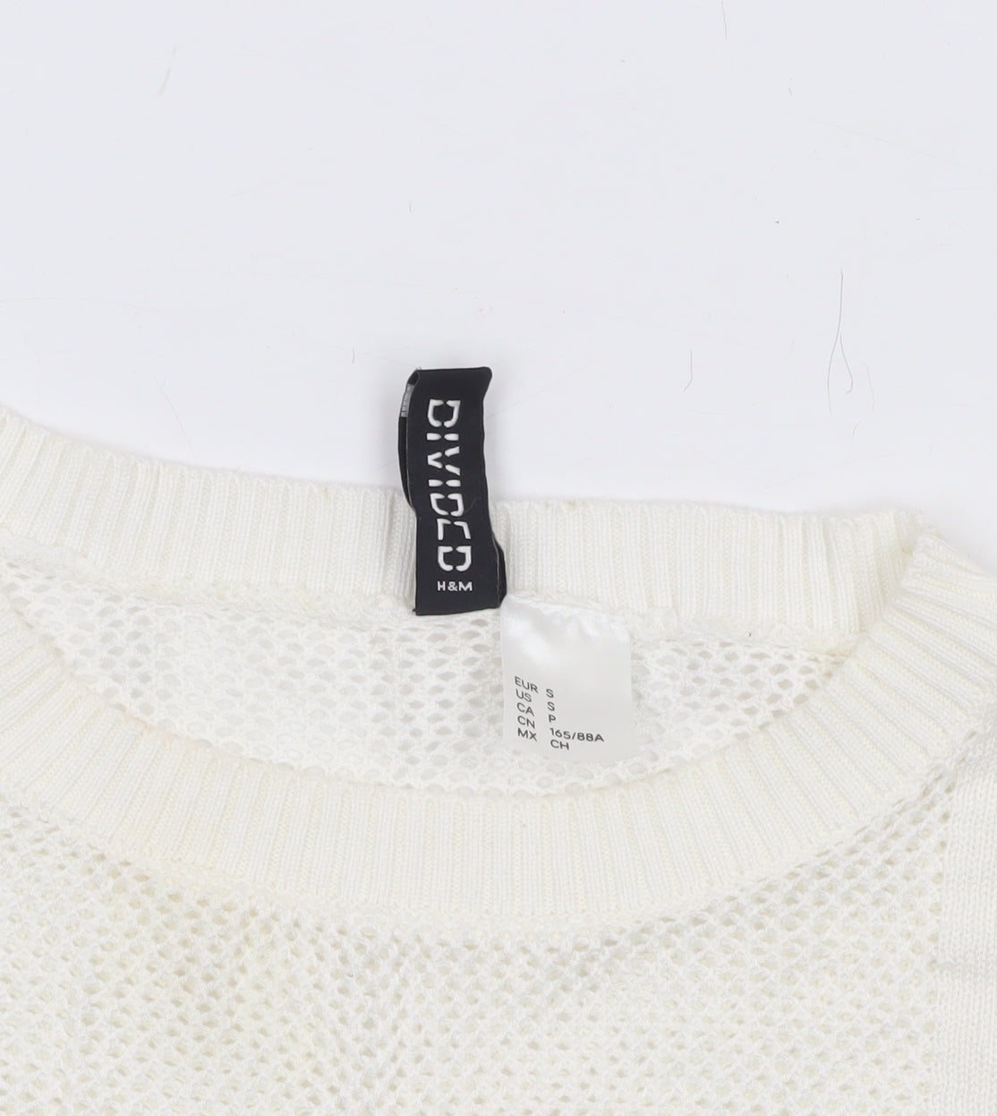 H&M Divided Women’s Ivory Knit Short Sleeve Top Size 8