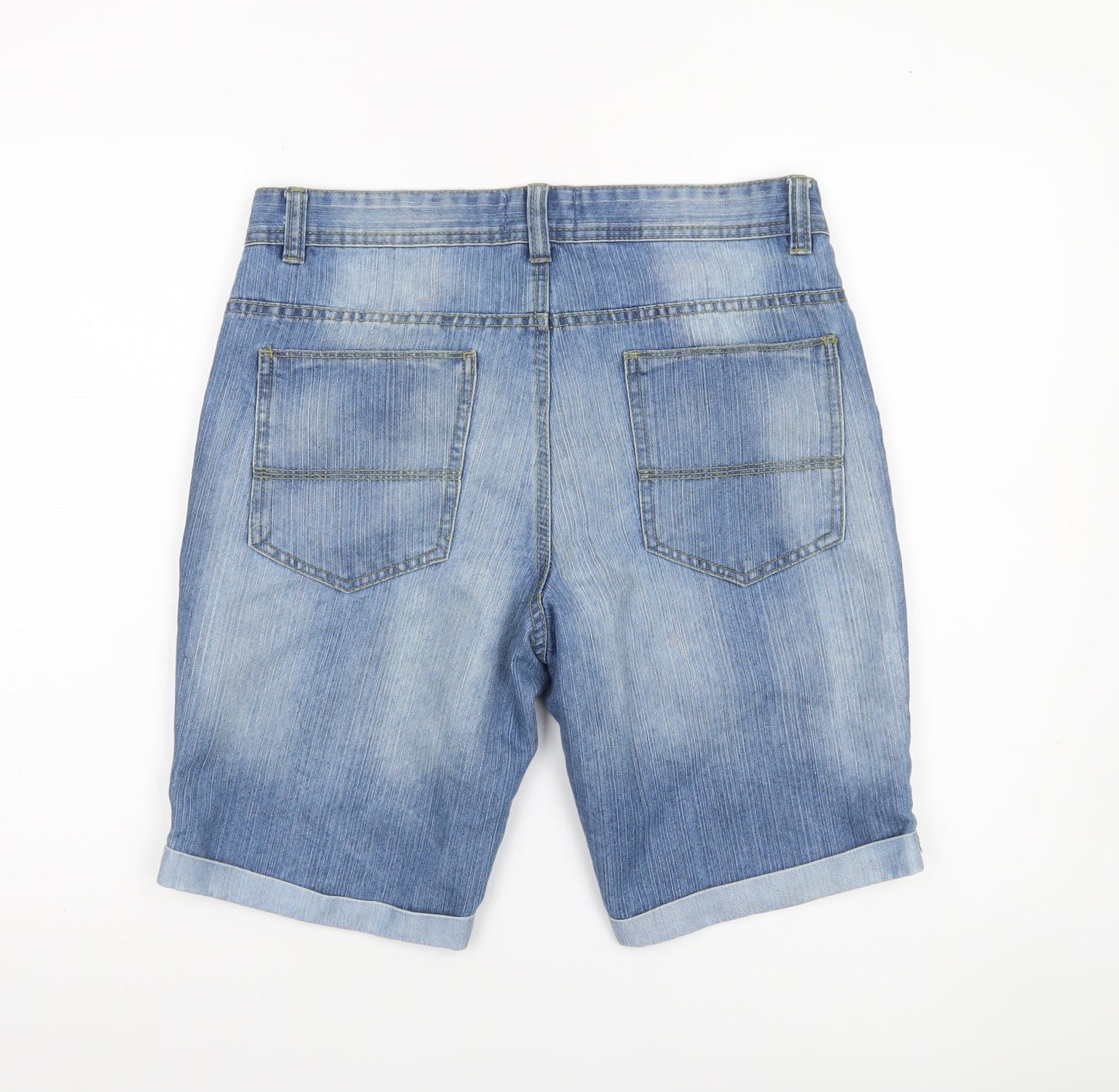 Cedar Wood State Men's Blue Denim Chino Shorts W32 Regular Fit