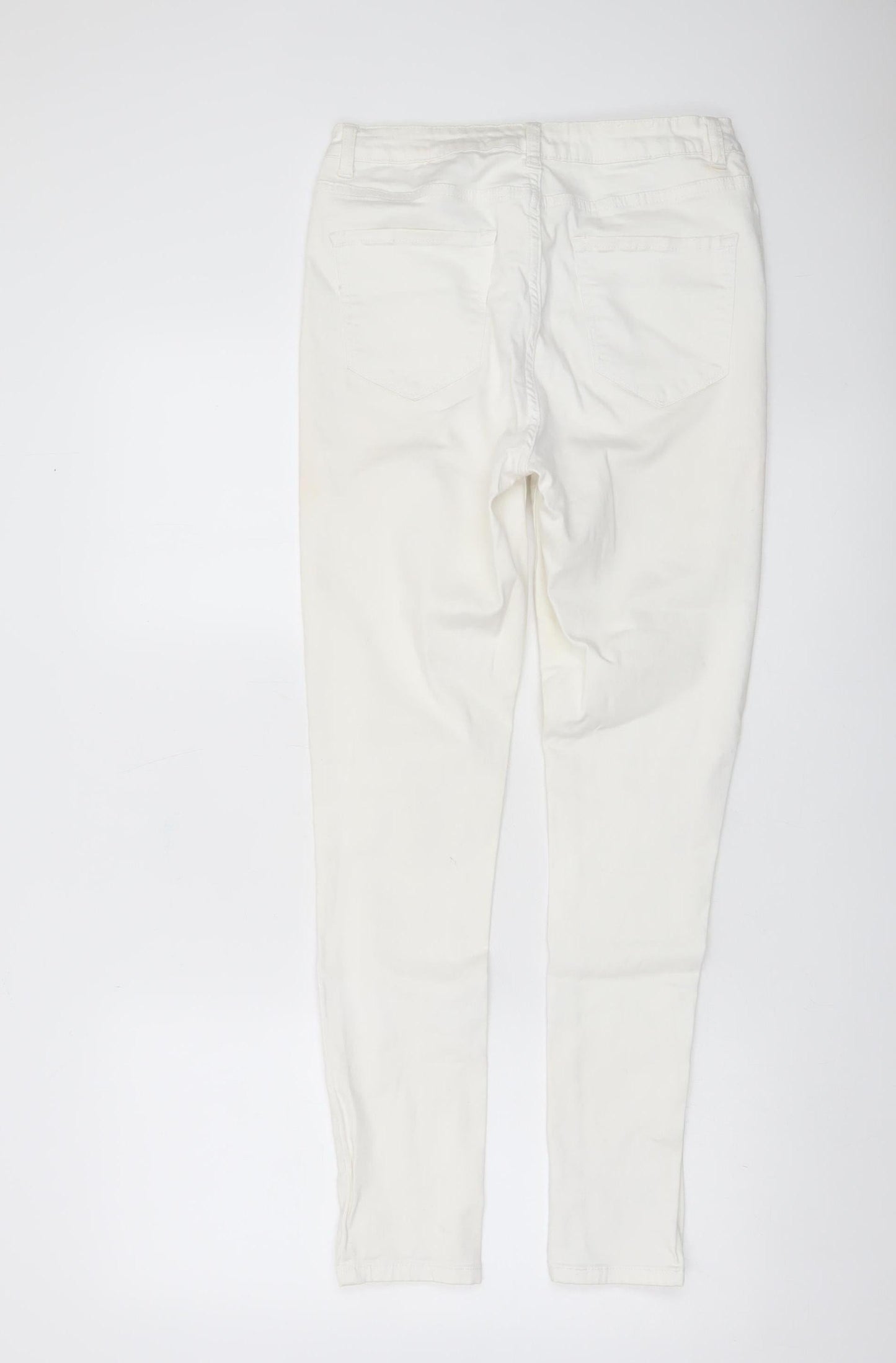 City H Paris Womens White Size 14 Skinny Jeggings Cotton Stretch