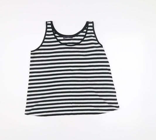 Marks and Spencer Womens Black White Stripe Tank Top Size 12